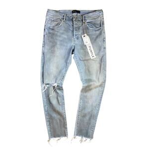 PURPLE Men's P001 Light Dirty Wax Skinny Jeans NWT - 34x30
